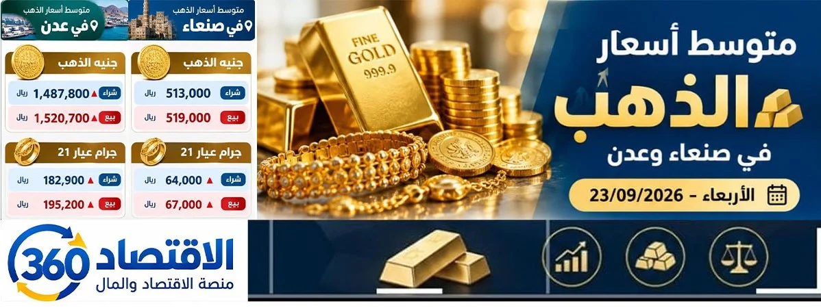 الذهب في اليمن يسجل ارتفاعًا في عدن واستقرارًا نسبيًا بصنعاء